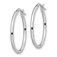 Load image into Gallery viewer, 10K White Gold Polished Oval Hinged Hoop Earrings

