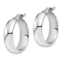 Load image into Gallery viewer, 10K White Gold Polished Hinged Hoop Earrings
