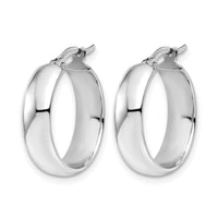 Load image into Gallery viewer, 10K White Gold Polished Hinged Hoop Earrings
