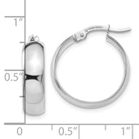 Load image into Gallery viewer, 10K White Gold Polished Hinged Hoop Earrings
