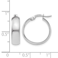 Load image into Gallery viewer, 10K White Gold Polished Hinged Hoop Earrings
