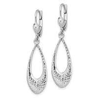 Load image into Gallery viewer, 10K White Gold Polished and D/C Leverback Earrings

