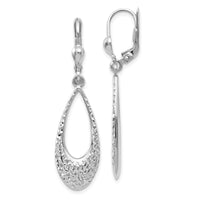 Load image into Gallery viewer, 10K White Gold Polished and D/C Leverback Earrings
