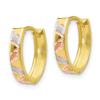 Load image into Gallery viewer, 10K Two-tone with White Rhodium Polished and Satin D/C Earrings
