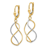 Load image into Gallery viewer, 10K Yellow with Rhodium Polished Leverback Earrings

