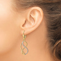 Load image into Gallery viewer, 10K Yellow with Rhodium Polished Leverback Earrings
