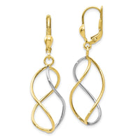 Load image into Gallery viewer, 10K Yellow with Rhodium Polished Leverback Earrings
