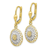 Load image into Gallery viewer, 10K w/White Rhodium Polished Leverback Earrings
