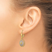 Load image into Gallery viewer, 10K w/White Rhodium Polished Leverback Earrings
