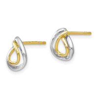 Load image into Gallery viewer, 10K w/White Rhodium Polished Post Earrings
