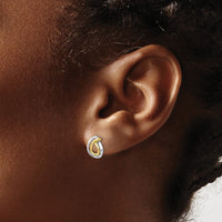 Load image into Gallery viewer, 10K w/White Rhodium Polished Post Earrings
