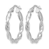 Load image into Gallery viewer, 10K White Gold Polished Twisted Hoop Earrings
