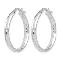 Load image into Gallery viewer, 10K White Gold Polished Hoop Earrings
