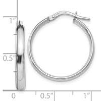 Load image into Gallery viewer, 10K White Gold Polished Hoop Earrings
