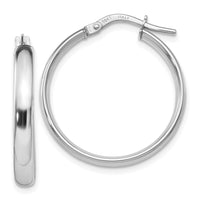 Load image into Gallery viewer, 10K White Gold Polished Hoop Earrings
