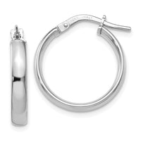 Load image into Gallery viewer, 10K White Gold Polished Hoop Earrings

