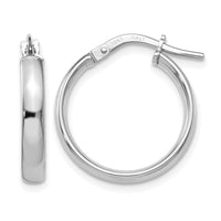 Load image into Gallery viewer, 10K White Gold Polished Hoop Earrings
