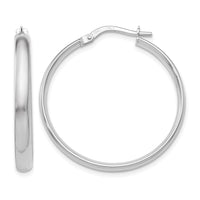 Load image into Gallery viewer, 10K White Gold Polished Hoop Earrings
