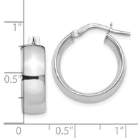Load image into Gallery viewer, 10K White Gold Polished Hoop Earrings
