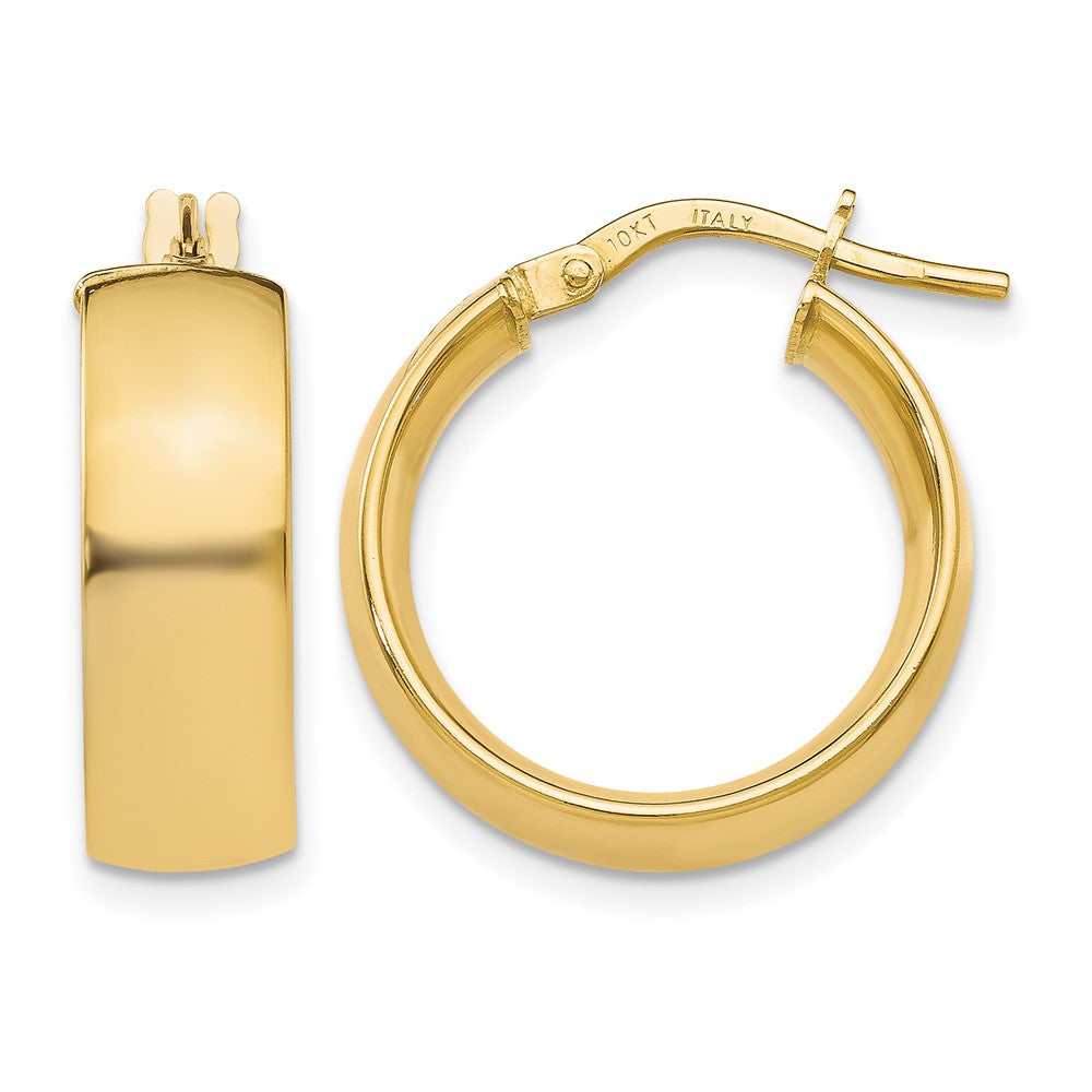 10K Gold Polished Hoop Earrings