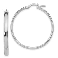 Load image into Gallery viewer, 10K White Gold Polished Hoop Earrings
