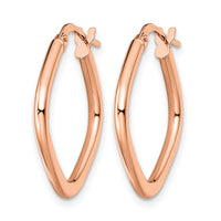 Load image into Gallery viewer, 10K Rose Gold Polished Square Hoop Earrings
