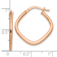 Load image into Gallery viewer, 10K Rose Gold Polished Square Hoop Earrings
