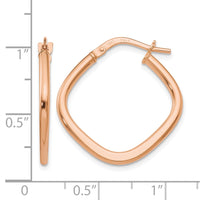 Load image into Gallery viewer, 10K Rose Gold Polished Square Hoop Earrings
