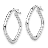 Load image into Gallery viewer, 10K White Gold Polished Square Hoop Earrings
