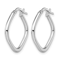 Load image into Gallery viewer, 10K White Gold Polished Square Hoop Earrings
