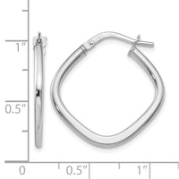 Load image into Gallery viewer, 10K White Gold Polished Square Hoop Earrings
