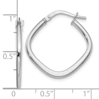 Load image into Gallery viewer, 10K White Gold Polished Square Hoop Earrings
