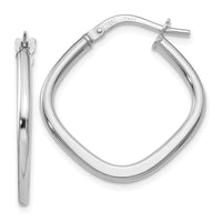 Load image into Gallery viewer, 10K White Gold Polished Square Hoop Earrings
