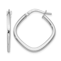 Load image into Gallery viewer, 10K White Gold Polished Square Hoop Earrings
