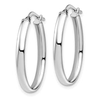 Load image into Gallery viewer, 10K White Gold Polished Oval Hoop Earrings

