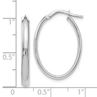 Load image into Gallery viewer, 10K White Gold Polished Oval Hoop Earrings
