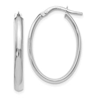 Load image into Gallery viewer, 10K White Gold Polished Oval Hoop Earrings
