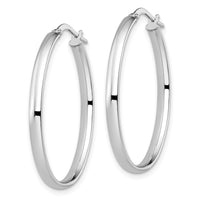 Load image into Gallery viewer, 10K White Gold Polished Oval Hoop Earrings
