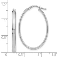 Load image into Gallery viewer, 10K White Gold Polished Oval Hoop Earrings
