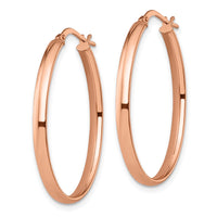 Load image into Gallery viewer, 10K Rose Gold Polished Oval Hoop Earrings
