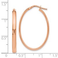 Load image into Gallery viewer, 10K Rose Gold Polished Oval Hoop Earrings
