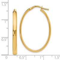 Load image into Gallery viewer, 10K Polished Oval Hoop Earrings
