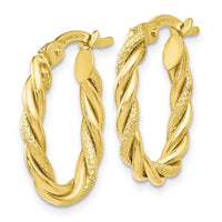 Load image into Gallery viewer, 10K Polished and Textured Gold Earrings
