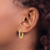 Load image into Gallery viewer, 10K Polished and Textured Gold Earrings
