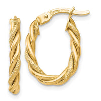 Load image into Gallery viewer, 10K Polished and Textured Gold Earrings
