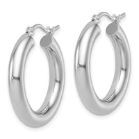 Load image into Gallery viewer, 10K White Gold Polished Lightweight Hoop Earrings
