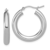 Load image into Gallery viewer, 10K White Gold Polished Lightweight Hoop Earrings
