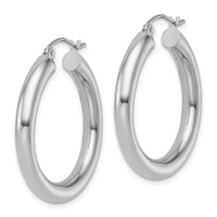 Load image into Gallery viewer, 10K White Gold Polished Lightweight Hoop Earrings
