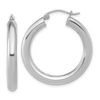 Load image into Gallery viewer, 10K White Gold Polished Lightweight Hoop Earrings
