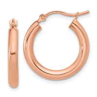 Load image into Gallery viewer, 10K Rose Gold Polished Hoop Earrings
